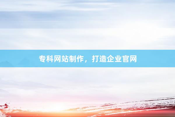 专科网站制作，打造企业官网
