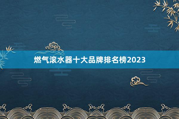 燃气滚水器十大品牌排名榜2023